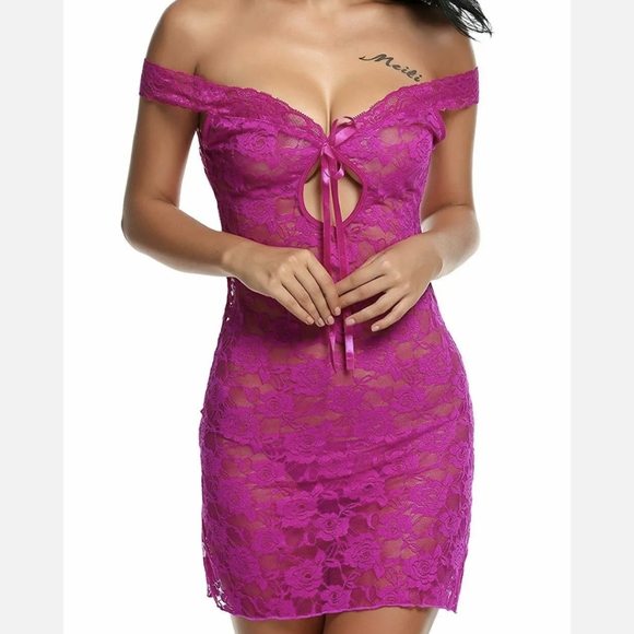 US FAST Sexy Lace Lingerie Women Babydoll Dress Sleepwear Nightwear G-string - Picture 1 of 8